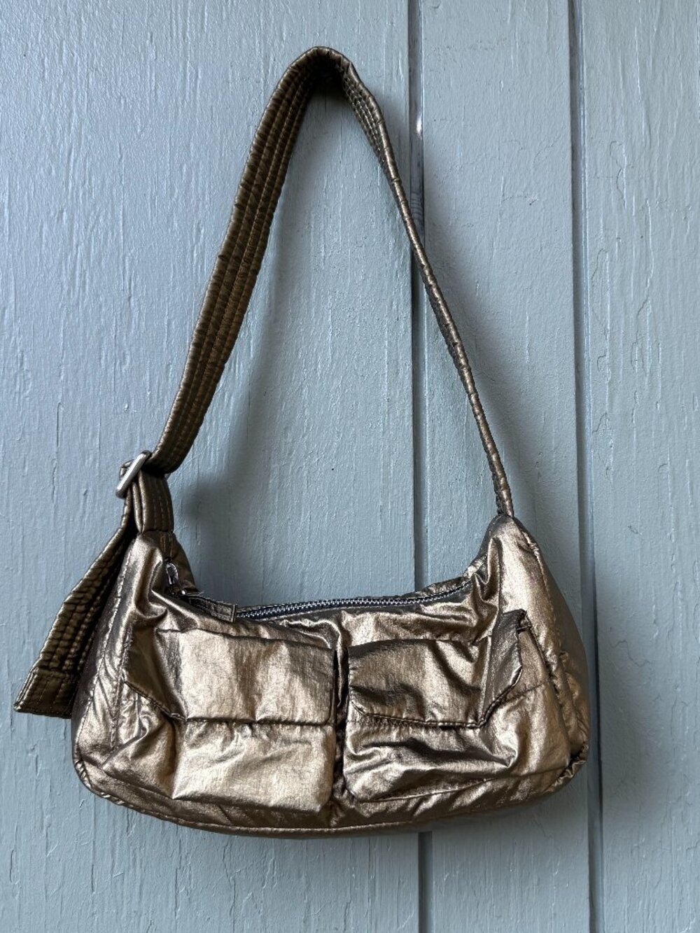 NWT DEADSTOCK Brass Metallic Baggu Cargo Shoulder Bag
